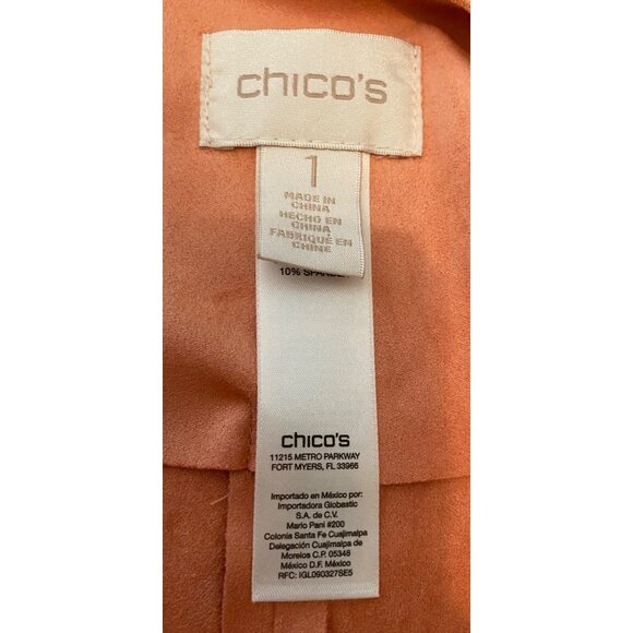 Chicos Peach Asymmetrical Hem Open Cardigan Jacket Chicos Size 1 Small - Picture 5 of 12
